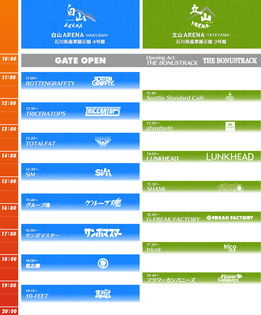 6月8日（日）タイムテーブル