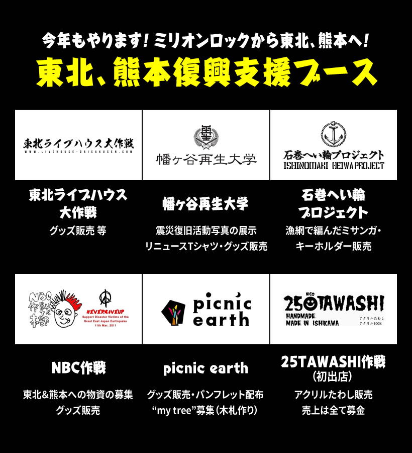 東北、熊本復興支援ブース